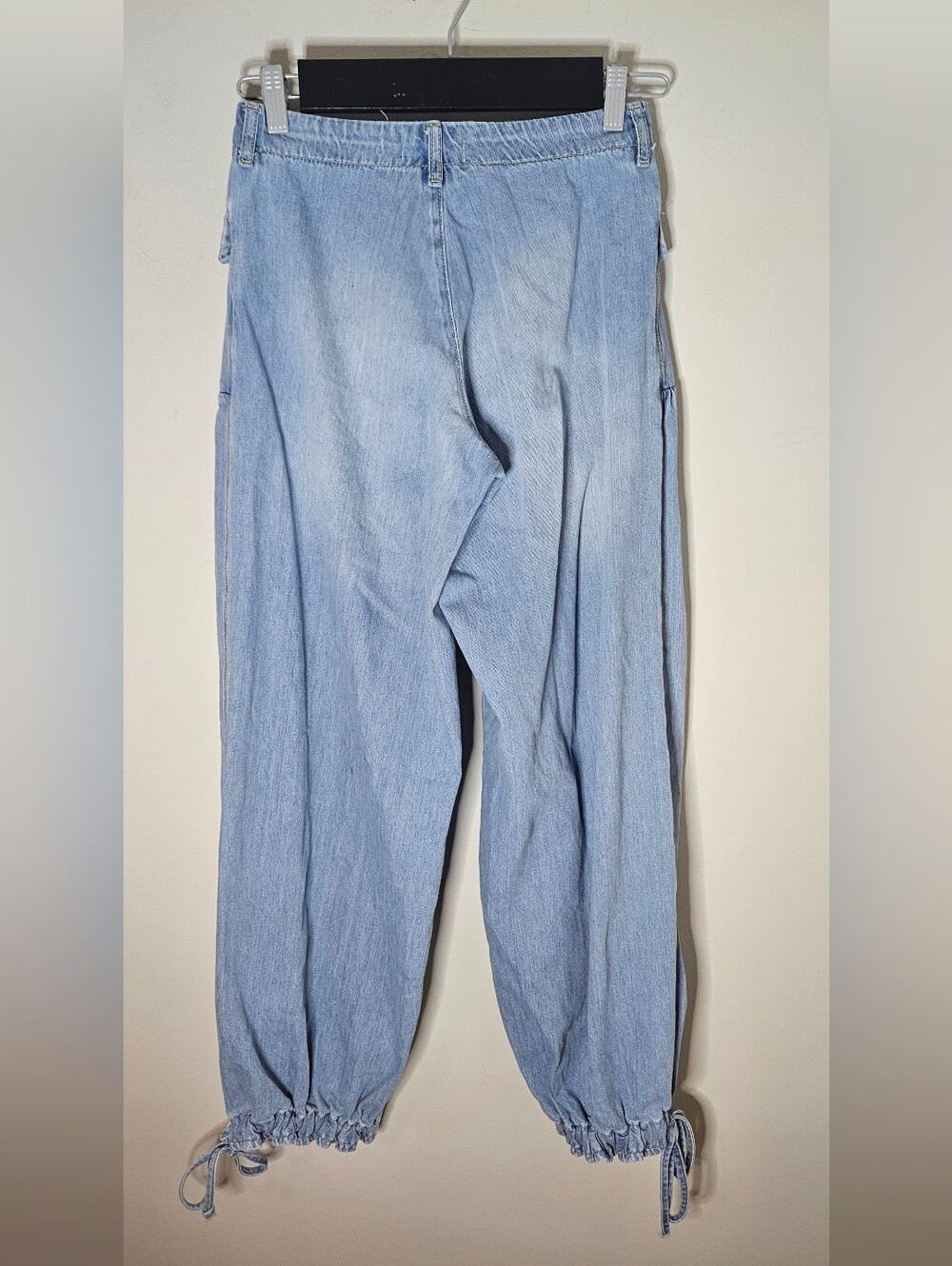 We The Free Lotus Balloon Jeans by Free People Barrel Leg Drawstring Ankles 26 - Picture 3 of 8
